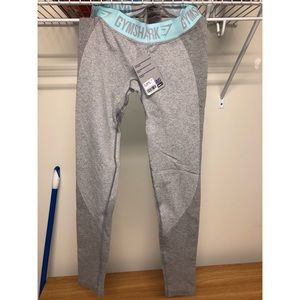 Gym Shark Grey leggings blue waist